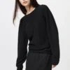 3D Knit bomuldssweater med voluminøse ærmer til kvinder
