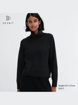 3D Knit langærmede sweaters for women in Souffle Yarn