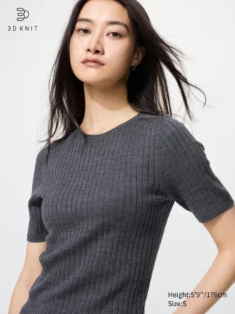 3D Knit merino-sweater til kvinder | Halv ærme