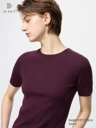 3D Knit merino-sweater til kvinder | Halv ærme