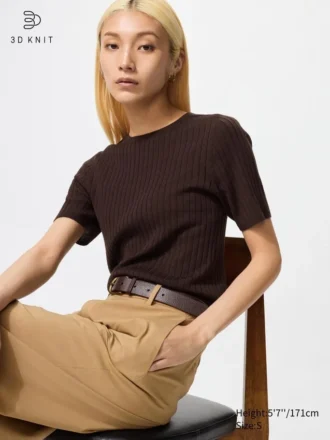 3D Knit merino-sweater til kvinder | Halv ærme
