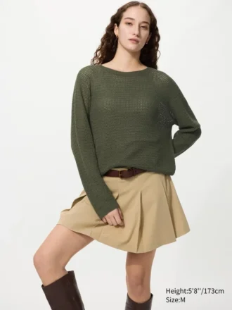 3D Knit mesh-sweater til kvinder