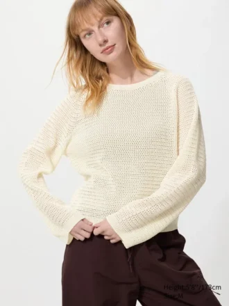 3D Knit mesh-sweater til kvinder