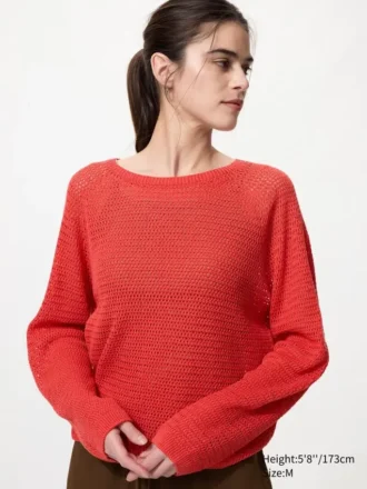 3D Knit mesh-sweater til kvinder