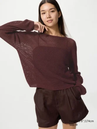 3D Knit mesh-sweater til kvinder