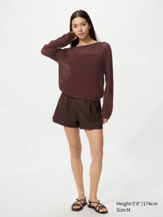 3D Knit mesh-sweater til kvinder