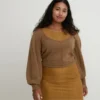 3D Knit-strikket langærmede sweater til kvinder