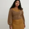 3D Knit-strikket langærmede sweater til kvinder