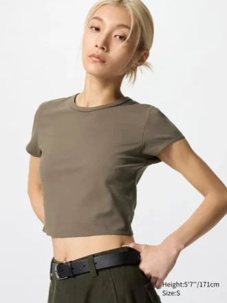 AIRism Soft Cropped T-shirt til kvinder