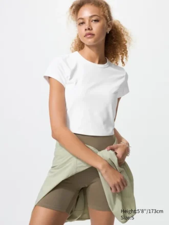 AIRism Soft Cropped T-shirt til kvinder