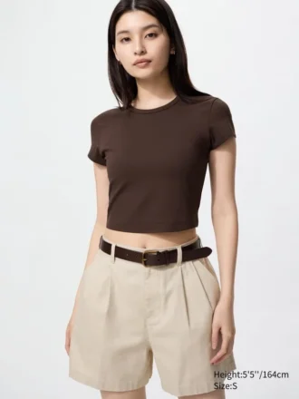 AIRism Soft Cropped T-shirt til kvinder