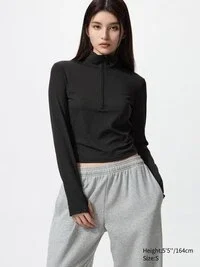 AIRism Soft Half-Zip T-shirt til kvinder