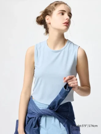 AIRism Soft Ribbed T-shirt til kvinder | Ærmeløs