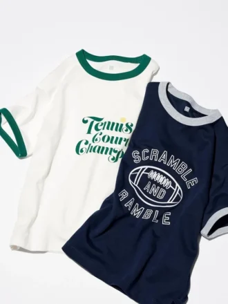 AIRism-T-shirt med kort ærme og grafisk print til kvinder