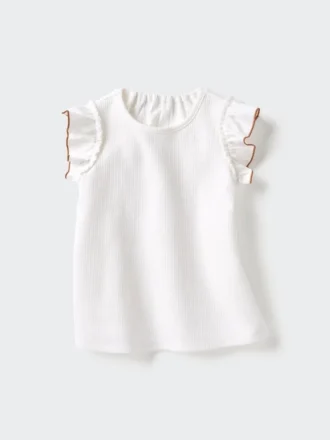 Baby Baby AIRism bomulds-T-shirt | Med flæser