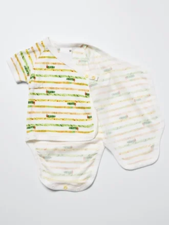 Baby Baby billedbogskollektionen Bodyer med korte ærmer | Åben foran | Larve