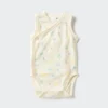 Baby Baby bomuldsmesh ærmeløse Bodyer | Åben front | Trykt