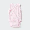Baby Baby bomuldsmesh ærmeløse Bodyer | Åben front | Trykt