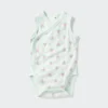 Baby Baby bomuldsmesh ærmeløse Bodyer | Åben front | Trykt