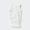 Baby Baby bomuldsmesh ærmeløse Bodyer | Åben front | Trykt