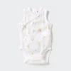 Baby Baby bomuldsmesh ærmeløse Bodyer | Åben front | Trykt