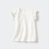 Baby Baby Dry T-shirt med flæser på ærmerne