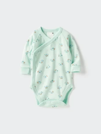 Baby Baby langærmede body | Trykt | Åben foran