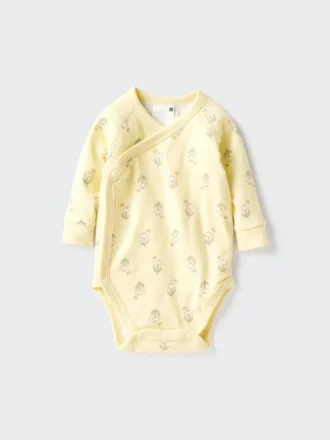 Baby Baby langærmede body | Trykt | Åben foran