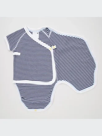 Baby-bodyer med korte ærmer (stribet)