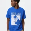 Blå Lock UT Graphic T-shirt til mænd
