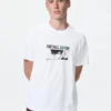 Blå Lock UT Graphic T-shirt til mænd