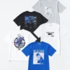 Blå Lock UT Graphic T-shirt til mænd