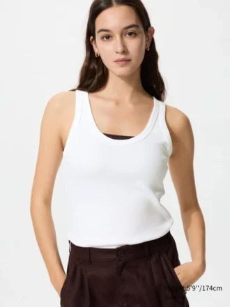 Blød ribbet tanktop til kvinder
