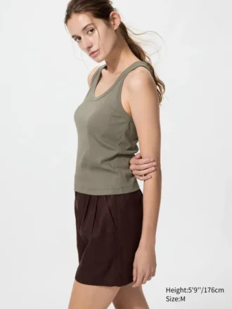 Blød ribbet tanktop til kvinder