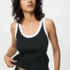 Blød ribbet tanktop til kvinder | Ringer