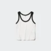 Blød ribbet tanktop til kvinder | Ringer