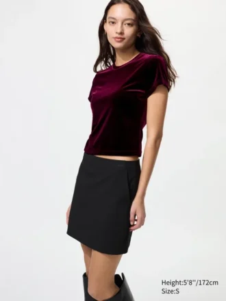 Blød velour-mini-T-shirt til kvinder