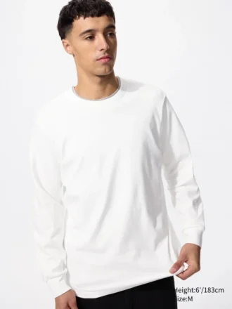 Blødt børstet T-shirt til mænd | Langærmede T-shirts