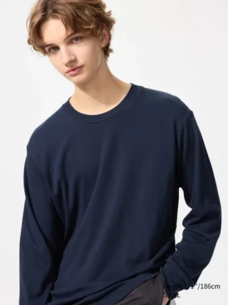 Blødt børstet T-shirt til mænd | Langærmede T-shirts