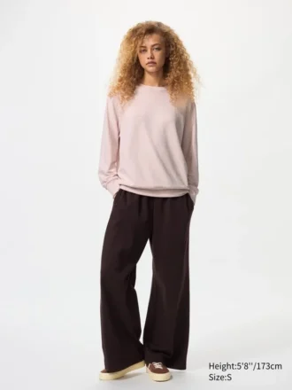 Blødt strikket fleece-T-shirt til kvinder | Langærmede T-shirts