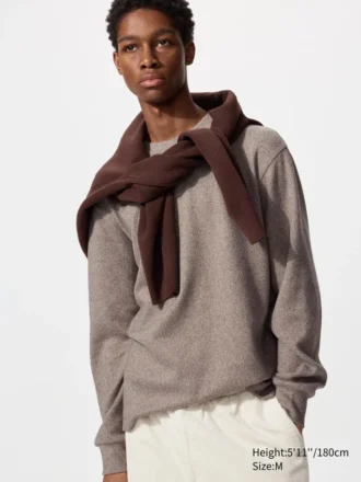 Blødt strikket fleece-T-shirt til mænd