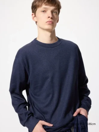 Blødt strikket fleece-T-shirt til mænd