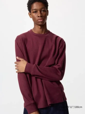 Blødt strikket fleece-T-shirt til mænd