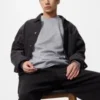 Blødt strikket fleece-T-shirt til mænd