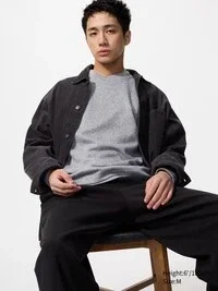 Blødt strikket fleece-T-shirt til mænd