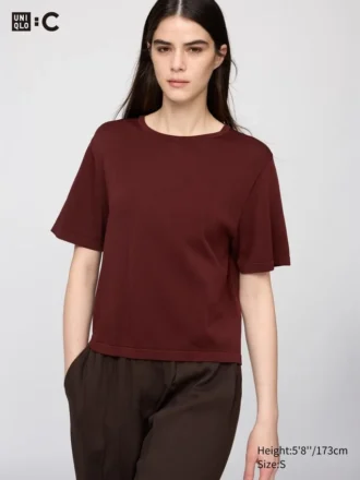 Boxy strikket T-shirt til kvinder