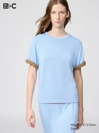 Boxy strikket T-shirt til kvinder