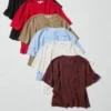 Boxy strikket T-shirt til kvinder