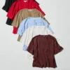 Boxy strikket T-shirt til kvinder