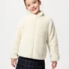 Børnejakke i fluffy fleece med gennemgående lynlås